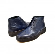 British Collection Navy Ostrich and Wingtip Leather