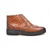 British Collection Cognac Ostrich and Wingtip Leather