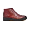British Collection Burgundy Ostrich and Wingtip Leather