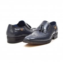 British Collection "Rick" Navy Leather Slip-on