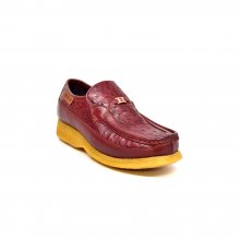 British Collection Power Burgundy Ostrich Leather