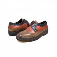 British Collection Wingtip-3 Tone-Navy, Brown, and Tan Leather [1000-4 ...