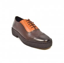 British Collection Wingtips two tone low-cut Rust/Brn Leather