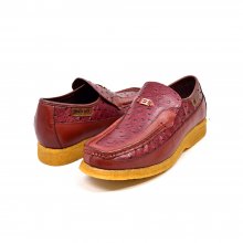 British Collection "Harlem" Burgundy Ostrich Leather