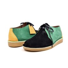 British Collection "Kingston," Green, Yellow, Black Suede