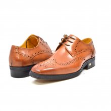 British Collection "Charles" Cognac all Leather Wing- tip