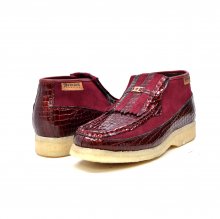 British Collection Apollo Croc-Burgundy Suede and Croc