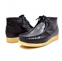 British Collection"Walkers-Ostrich"-Black and Ostrich Leather