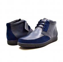 British Collection "Birmingham" Navy Leather and Suede