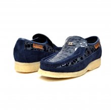 British Collection "Stone" Navy Pattern and Suede