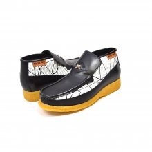 British Collection BWB-Black and White Design Leather Slip-on