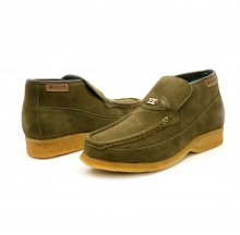 British Collection Checkers-Olive Suede Slip-ons