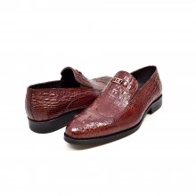 British Collection "Shiraz" Bordeaux Croc Leather