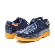 British Collection Crown Croc-Blue Suede and Croc