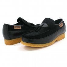 British Collection King Old School Slip On Black Suede Shoes