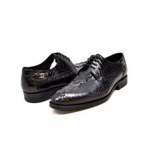 British Collection "Elegance" Black Croc Leather