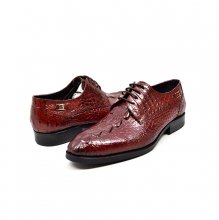 British Collection "Elegance" Burgundy Croc Leather