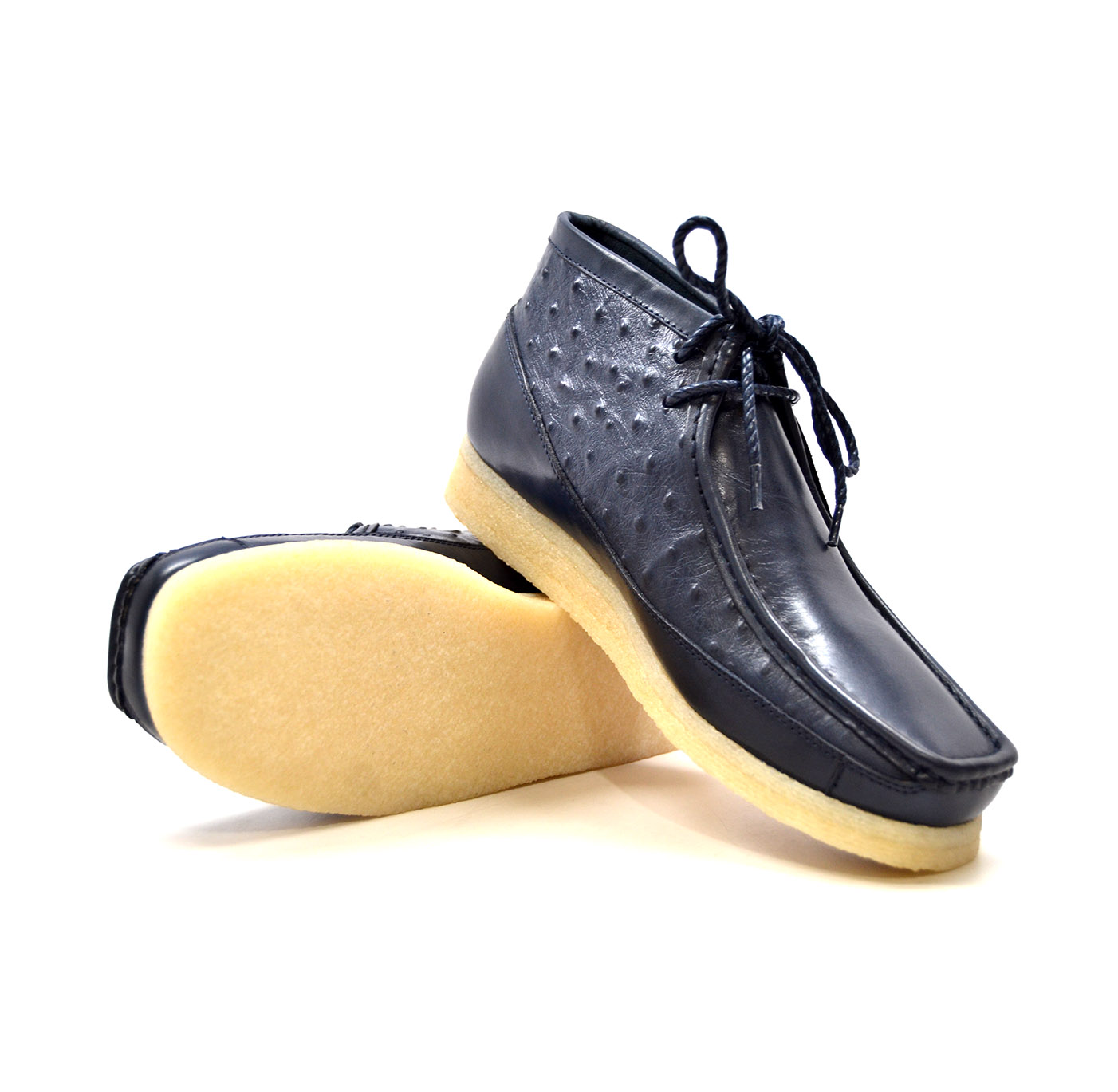 British CollectionWalkers-Ostrich-Navy Leather and Ostrich.L [100100-21 ...