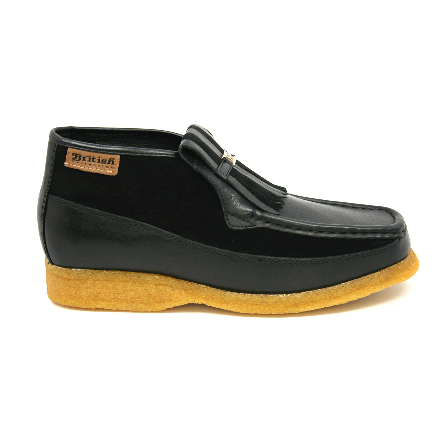 British Collection Apollo-BlackLeather/Black Suede Slip-on [9191-1 ...