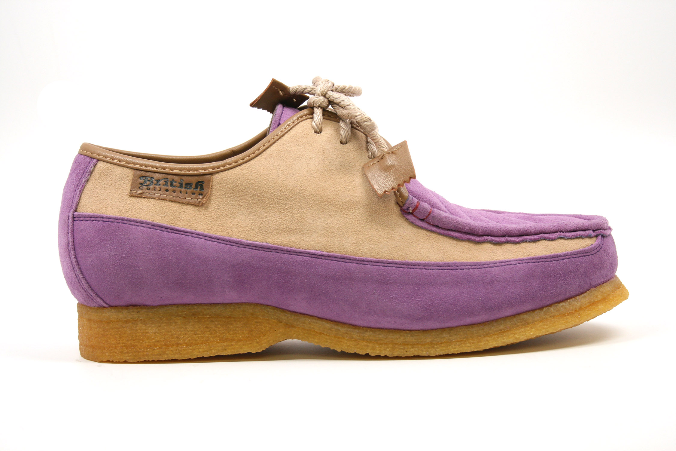 British Collection Crown-Lavender/Beige Oxford Leather Suede [613-12 ...