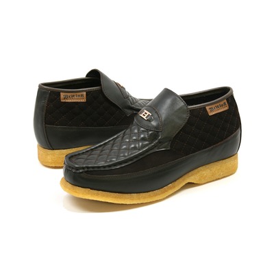 British Collection Checkers-Brown Leather and Suede Slip-on