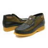 British Collection Apollo-Black Leather and Green/Suede Slip-on