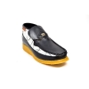 British Collection BWB-Black and White Design  Leather Slip-on