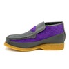 British Collection Checkers-Grey/Purple Leather-Suede Slip-on