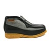 British Collection Apollo-Black and Grey Leather/Suede Slip-on