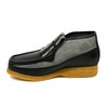 British Collection Apollo-Black and Grey Leather/Suede Slip-on
