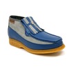 British Collection Apollo-Blue Leather/Grey Suede Slip-on