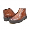 British Collection Cognac Ostrich and Wingtip Leather