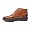 British Collection Cognac Ostrich and Wingtip Leather