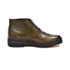 British Collection Olive Ostrich and Wingtip Leather