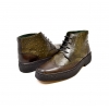 British Collection Olive Ostrich and Wingtip Leather