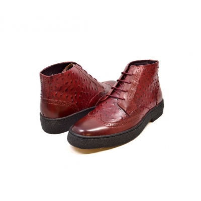 British Collection Burgundy Ostrich and Wingtip Leather [2000-7] - $210 ...