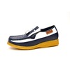 British Collection Apollo Ostrich Navy/ White Leather w/tassel