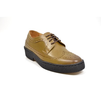 British Collection Wingtip Low Cut Olive Leather