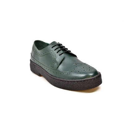 British Collection Wingtip Low Cut  Hunter Green Leather