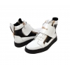 British Collection "Empire" White and Black Leather High Top