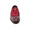 British Collection "Shiraz" Burgundy Suede and Croc Combo