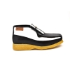 British Collection Apollo-Black and White Leather Slip-on