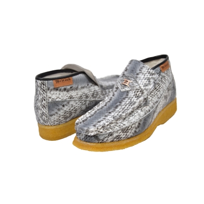 British Collection BWB-Gray Snake Skin  Leather Slip-on