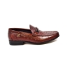 British Collection "Capitan" Bordeaux Ostrich Leather Slip-on