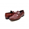 British Collection "Capitan" Bordeaux Ostrich Leather Slip-on