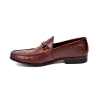 British Collection "Capitan" Bordeaux Ostrich Leather Slip-on