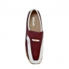 British Collection "Harlem"  Burgundy/White Ostrich Leather