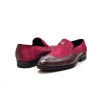 British Collection "Shiraz" Bordo Suede and Croc Combo