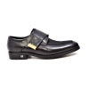 British Collection "Master" Black Leather and Pony Skin Velcro