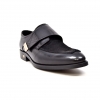 British Collection "Master" Black Leather and Pony Skin Velcro